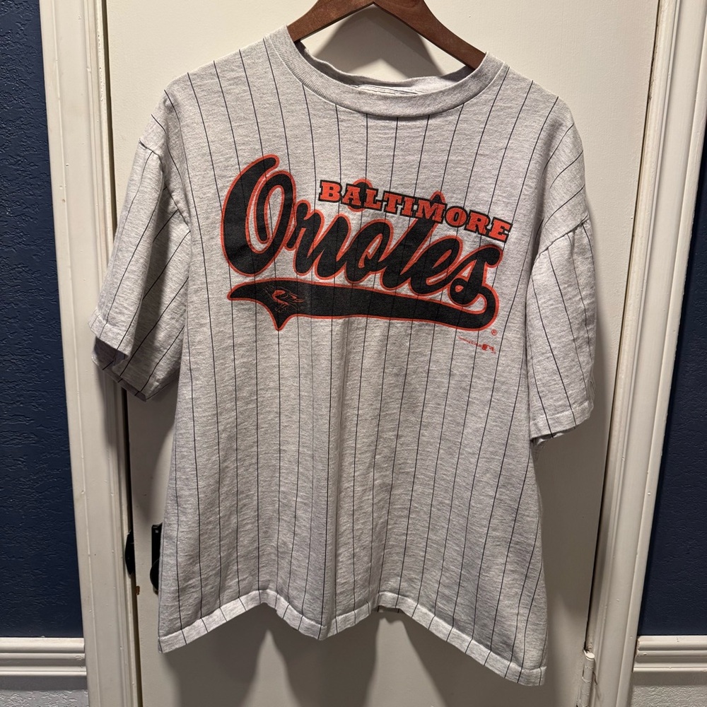 Baltimore Orioles Striped Gray Tee